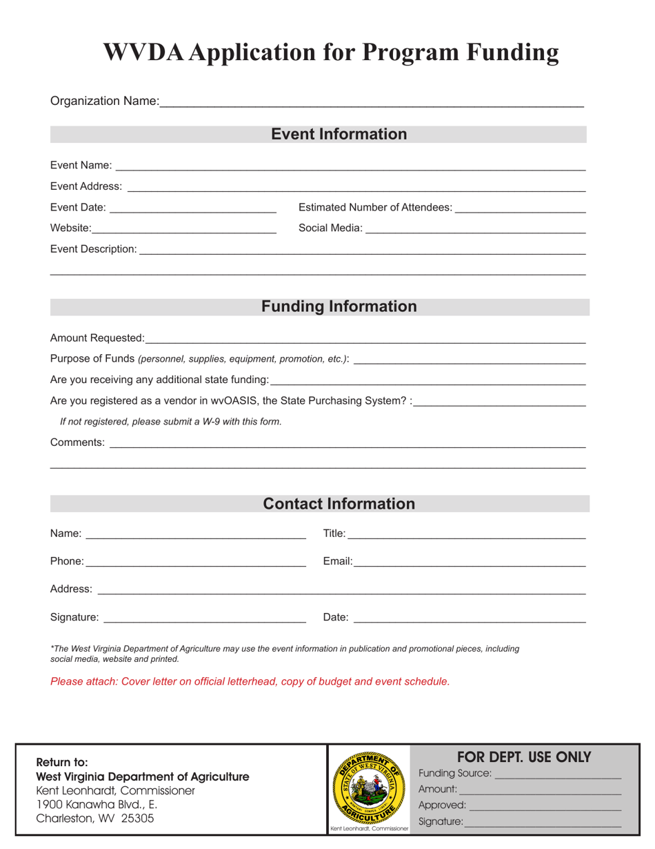 West Virginia Application for Program Funding - Fill Out, Sign Online ...