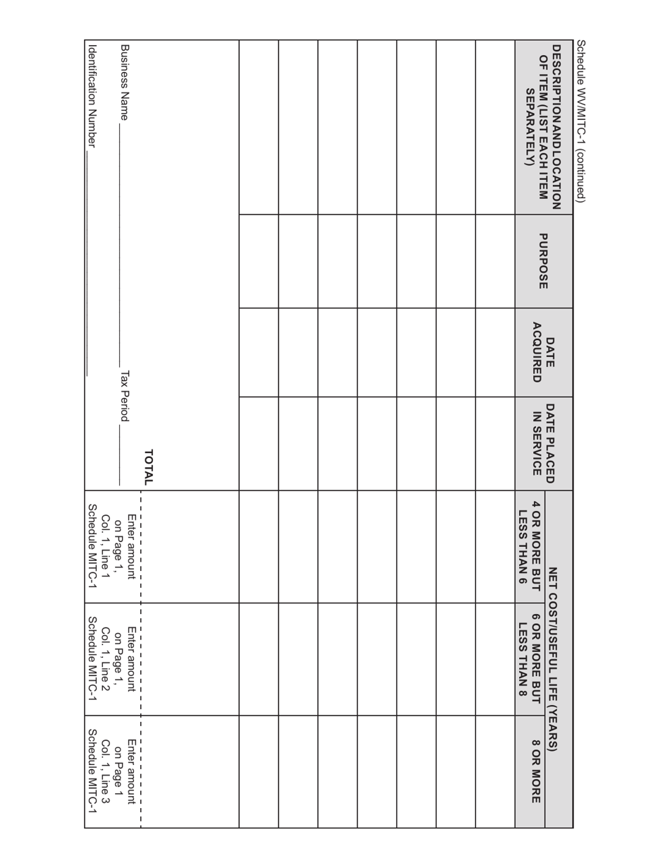 Schedule WV / MITC-1 Credit for Manufacturing Investment (For Periods After January 1, 2021) - West Virginia, Page 3