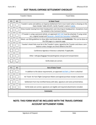 Form BF-1 Dot Travel Expense Settlement Checklist - West Virginia