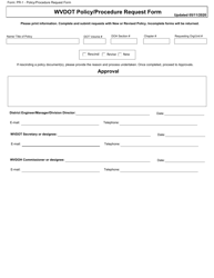Form PR-1 &quot;Policy/Procedure Request Form&quot; - West Virginia