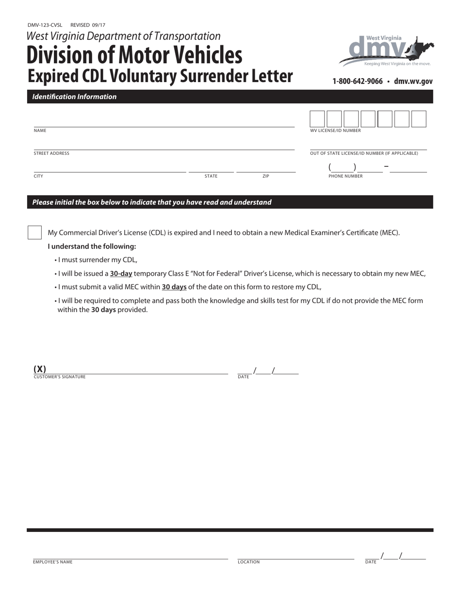 Form DMV123CVSL Fill Out, Sign Online and Download Fillable PDF
