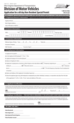 Document preview: Form DMV-37-TR Application for a 60 Day Non-resident Special Permit - West Virginia