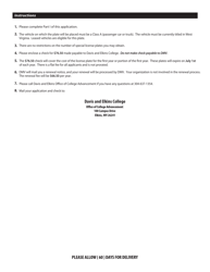 Form DMV-54-DE Application for a Davis and Elkins College License Plate - West Virginia, Page 2