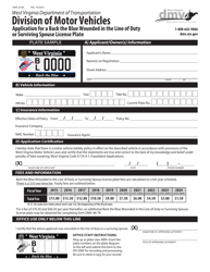 Document preview: Form DMV-54-BL Application for a Back the Blue Wounded in the Line of Duty or Surviving Spouse License Plate - West Virginia