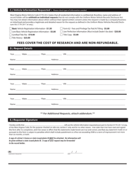 Form DMV-100-TR Request for Vehicle Information - West Virginia, Page 2