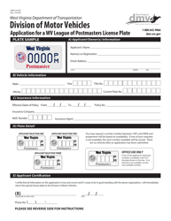 Document preview: Form DMV-54-PM Application for a Wv League of Postmasters License Plate - West Virginia