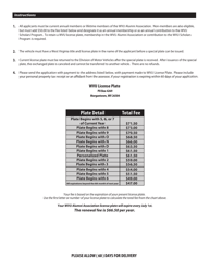 Form DMV-54-WV Application for a West Virginia University Alumni Association License Plate - West Virginia, Page 2