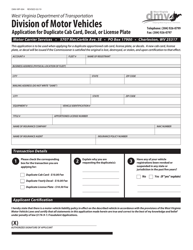 Document preview: Form DMV-IRP-004 Application for Duplicate Cab Card, Decal, or License Plate - West Virginia