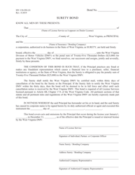 Document preview: Form MV-126-DS-LS License Service Surety Bond - West Virginia
