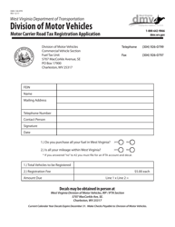 Document preview: Form DMV-100-RTR Motor Carrier Road Tax Registration Application - West Virginia