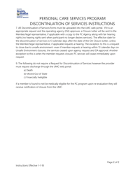 Instructions for Discontinuation of Services Form - Personal Care Services Program - West Virginia, Page 2