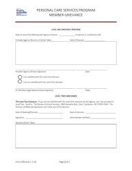 Member Grievance Form - Personal Care Services Program - West Virginia, Page 2
