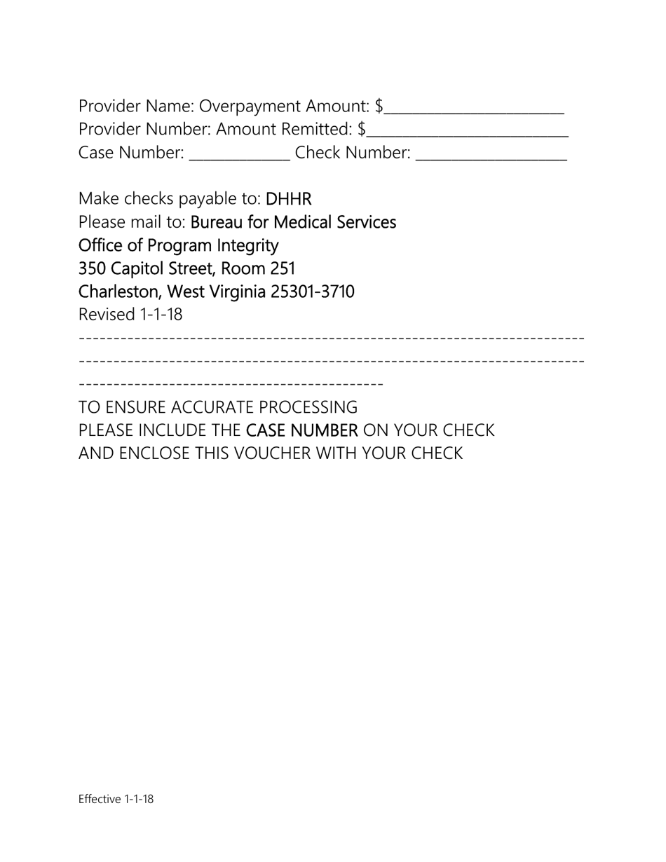 West Virginia Payment Voucher Fill Out, Sign Online and Download PDF