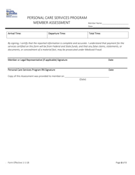 Member Assessment - Personal Care Services Program - West Virginia, Page 8