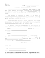 Form CD-1 Certificate of Deposit - West Virginia, Page 2