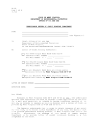 Document preview: Form OP-8B Irrevocable Letter of Credit Bonding Commitment - West Virginia