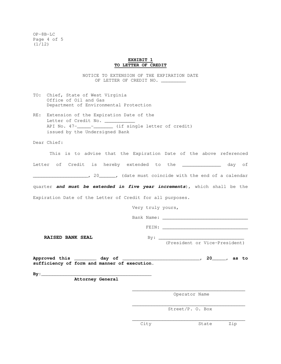 Form OP-8B Irrevocable Letter of Credit Bonding Commitment - West Virginia, Page 8
