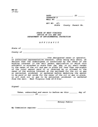 Document preview: Form WW-60 Royalty Affidavit - West Virginia