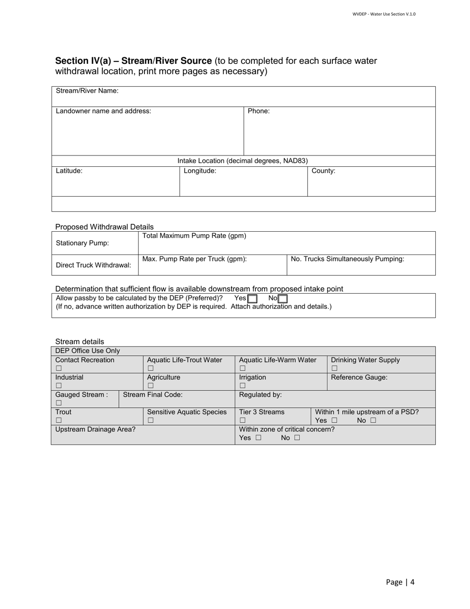 Water Management Plan / Water Addendum - Horizontal Oil and Gas Well Permits - West Virginia, Page 4