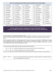 Application for Employment - West Virginia, Page 2