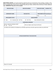 Application for Employment - West Virginia, Page 4