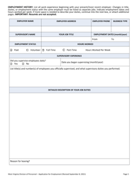 Application for Employment - West Virginia, Page 5