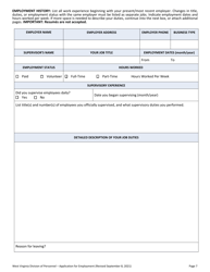 Application for Employment - West Virginia, Page 7