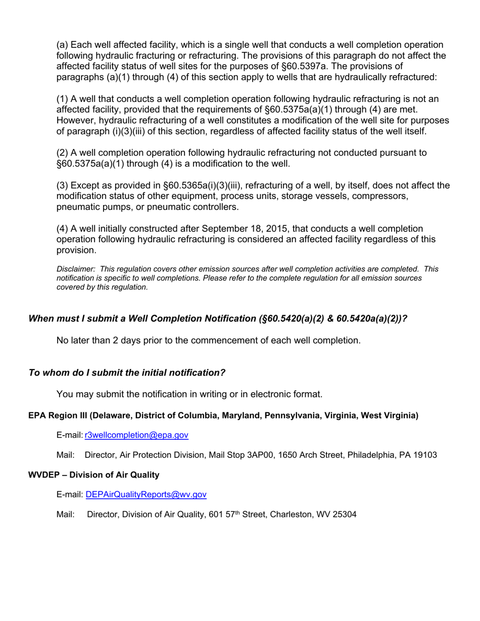 Natural Gas Well Completion Notification - West Virginia, Page 2
