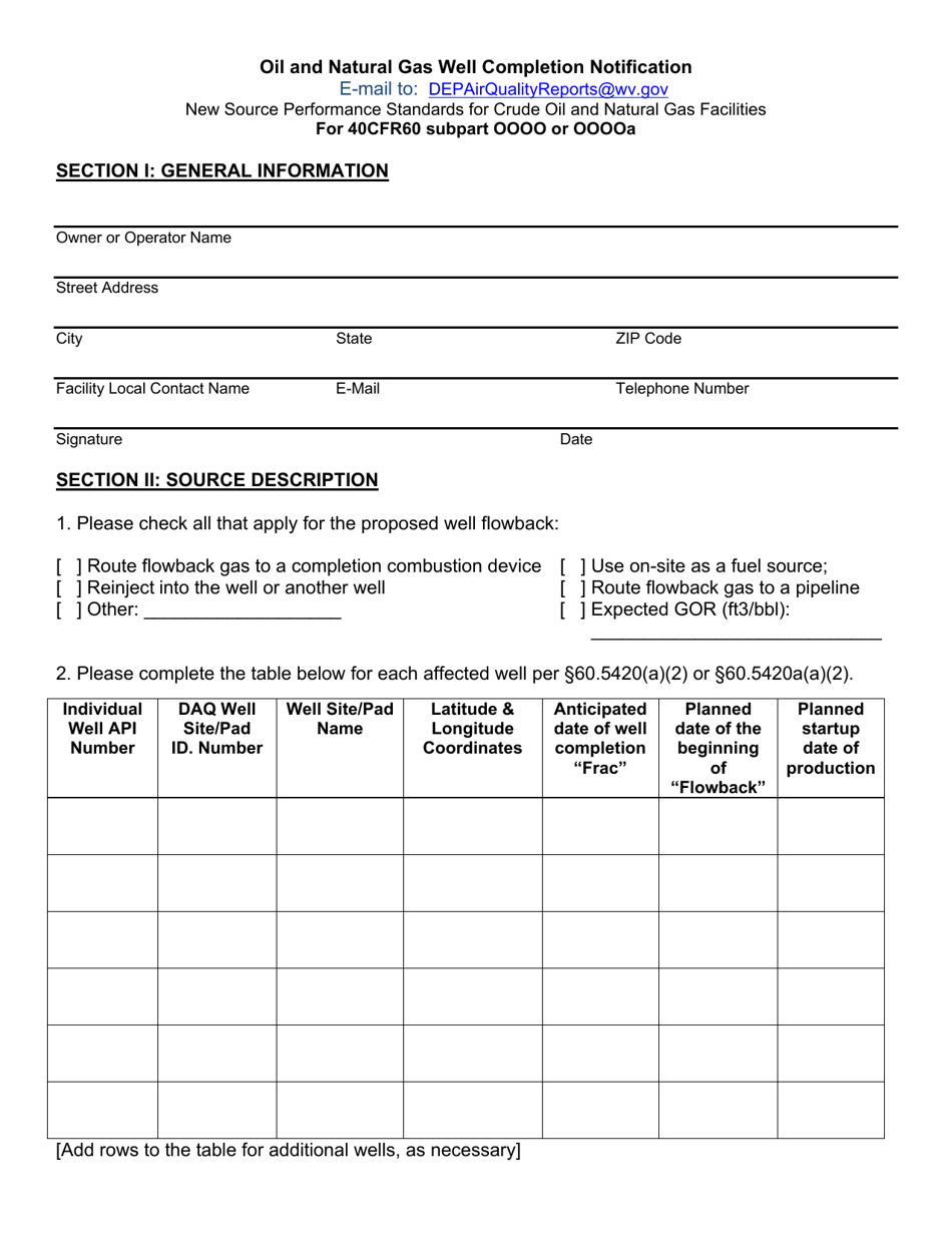 Natural Gas Well Completion Notification - West Virginia, Page 3