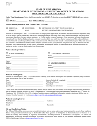 Document preview: Form WW-6A3 Notice of Entry for Plat Survey - West Virginia