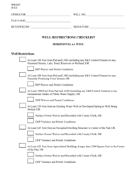 Document preview: Form WW-6A7 Well Restrictions Checklist - West Virginia