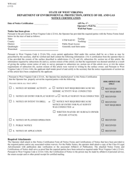 Form WW-6AC Notice Certification - West Virginia