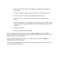 Instructions for Application for Individual Water Quality State 401 Certification for Non-coal Related Facilities - West Virginia, Page 5