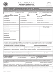 USCIS Form I-9 Employment Eligibility Verification, Page 2