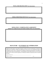 Application for Individual Water Quality State 401 Certification for Non-coal Related Activity - West Virginia, Page 5