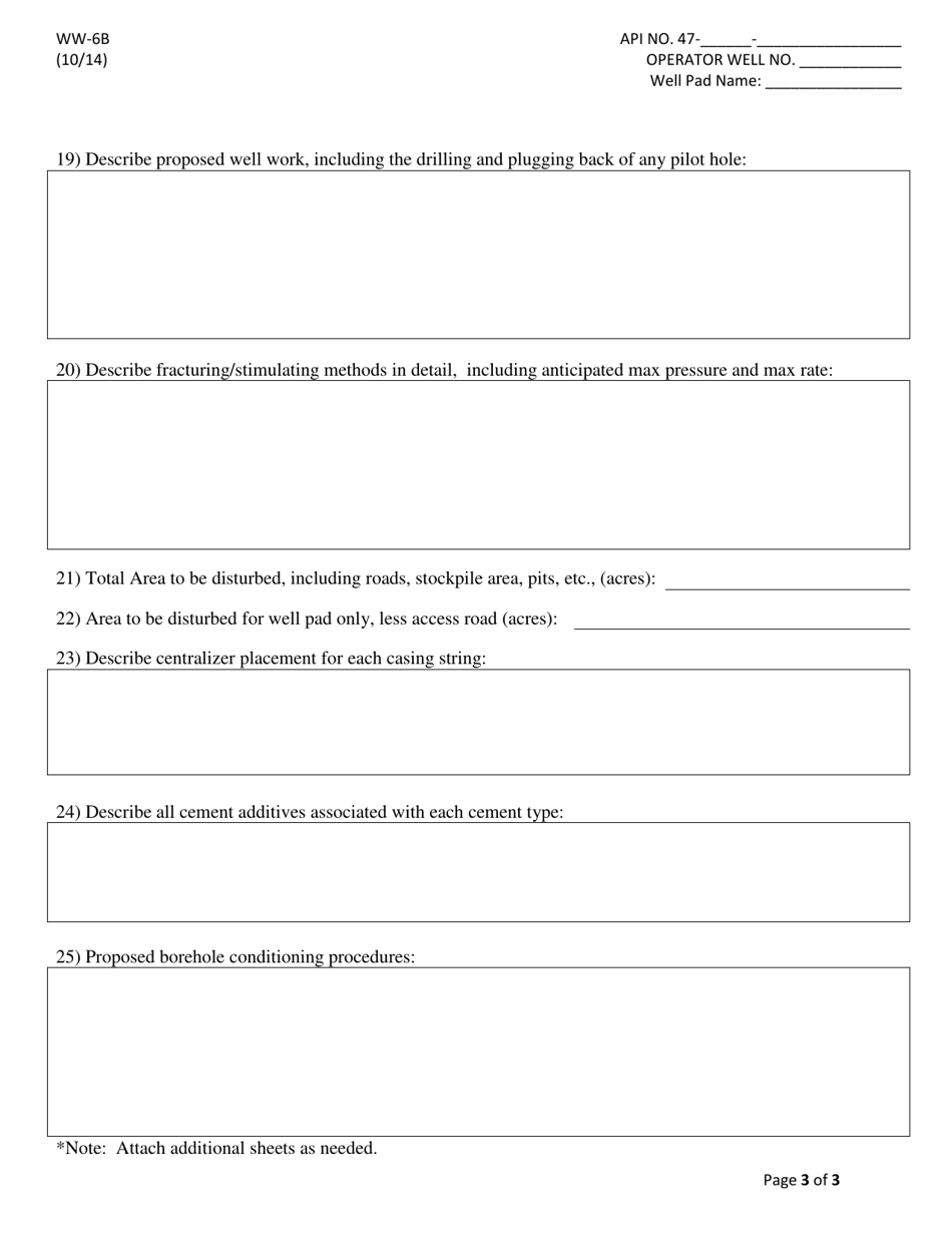 Form WW-6B Well Work Permit Application - West Virginia, Page 3