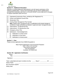 Form IMP-5 Centralized Impoundment/Pit Modification/Closure Application - West Virginia, Page 2