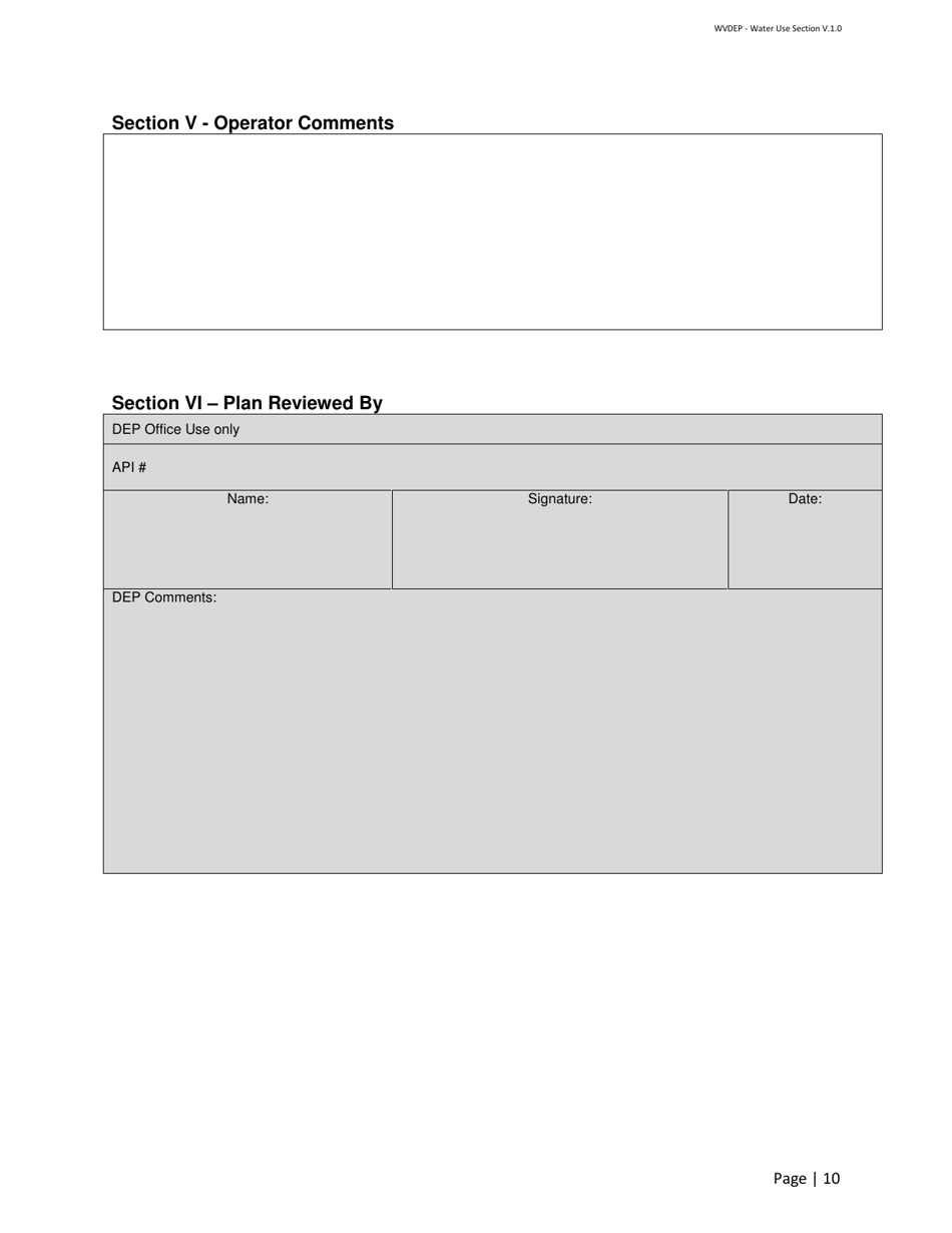 Water Management Plan / Water Addendum - Centralized Pits or Impoundments / Aboveground Storage Tanks - West Virginia, Page 10