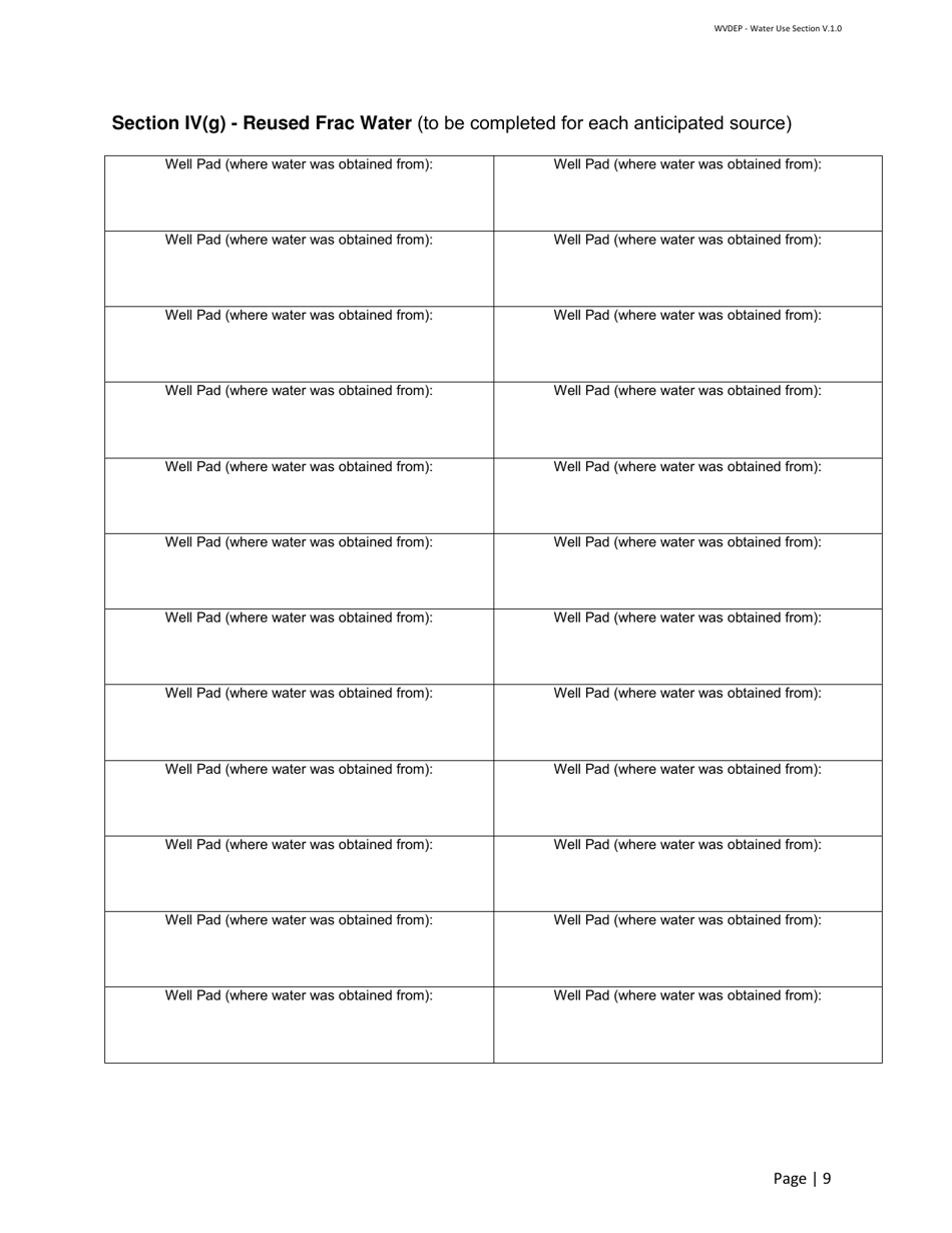 Water Management Plan / Water Addendum - Centralized Pits or Impoundments / Aboveground Storage Tanks - West Virginia, Page 9