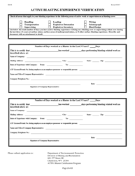 Form EB-30I Application for Initial Surface Mine Blaster - West Virginia, Page 2