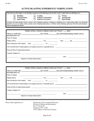 Form EB-30REC Application for Reciprocity of Surface Mine Blaster - West Virginia, Page 2