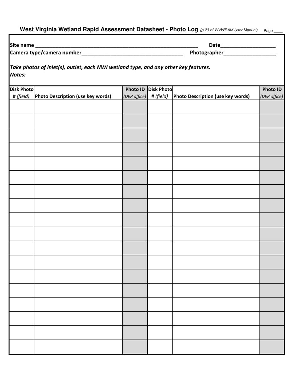 West Virginia Wetland Rapid Assessment Datasheet - West Virginia, Page 9