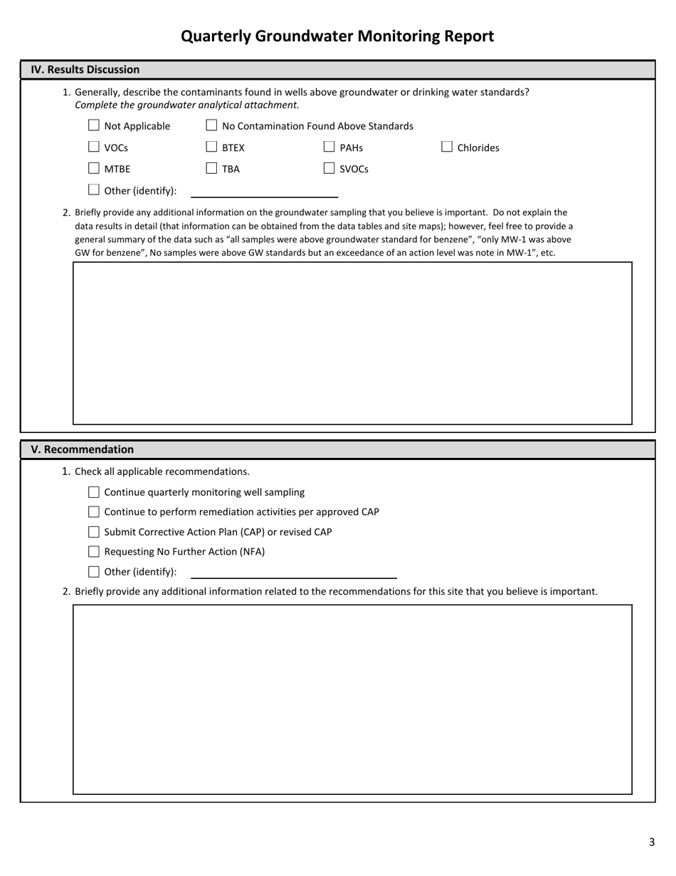 Appendix B-11 Quarterly Groundwater Monitoring Report - West Virginia, Page 3
