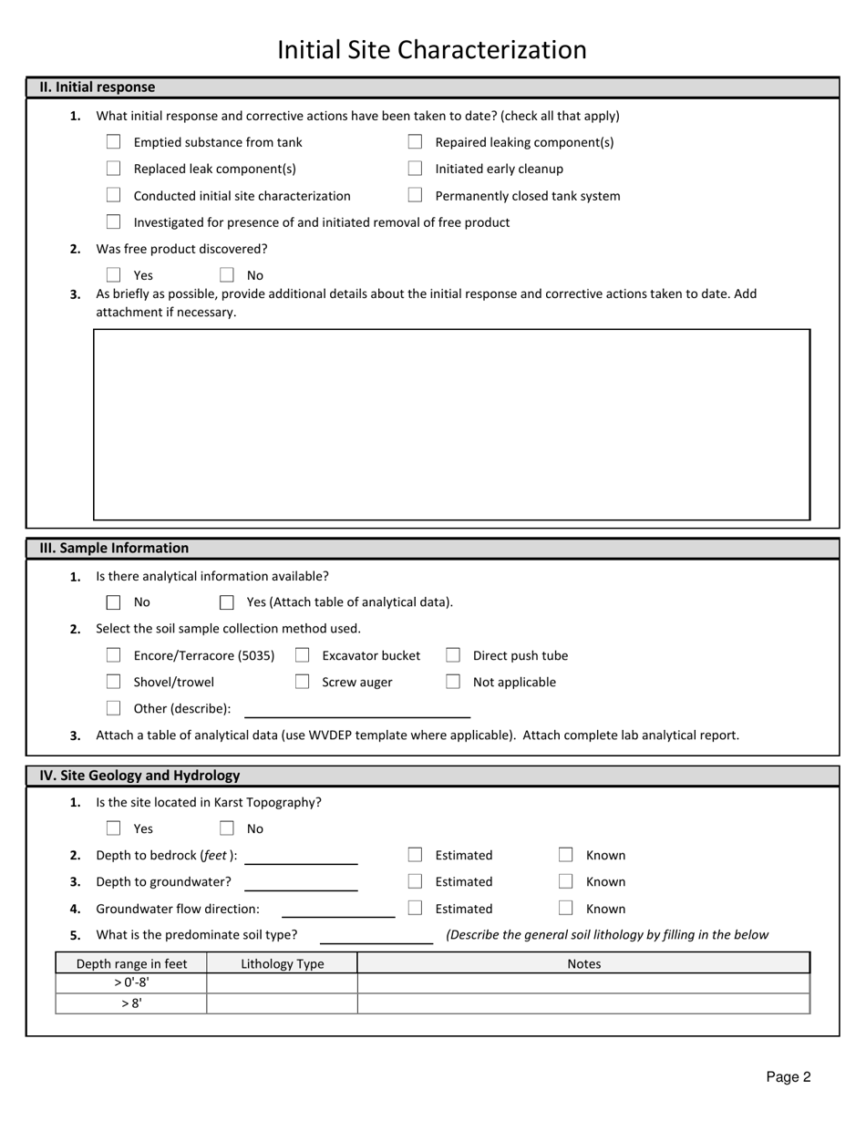Appendix B-10 Initial Site Characterization - West Virginia, Page 2