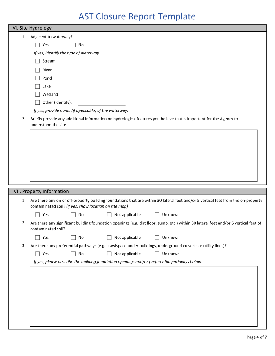 Appendix D-7 Ast Closure Report Template - West Virginia, Page 4