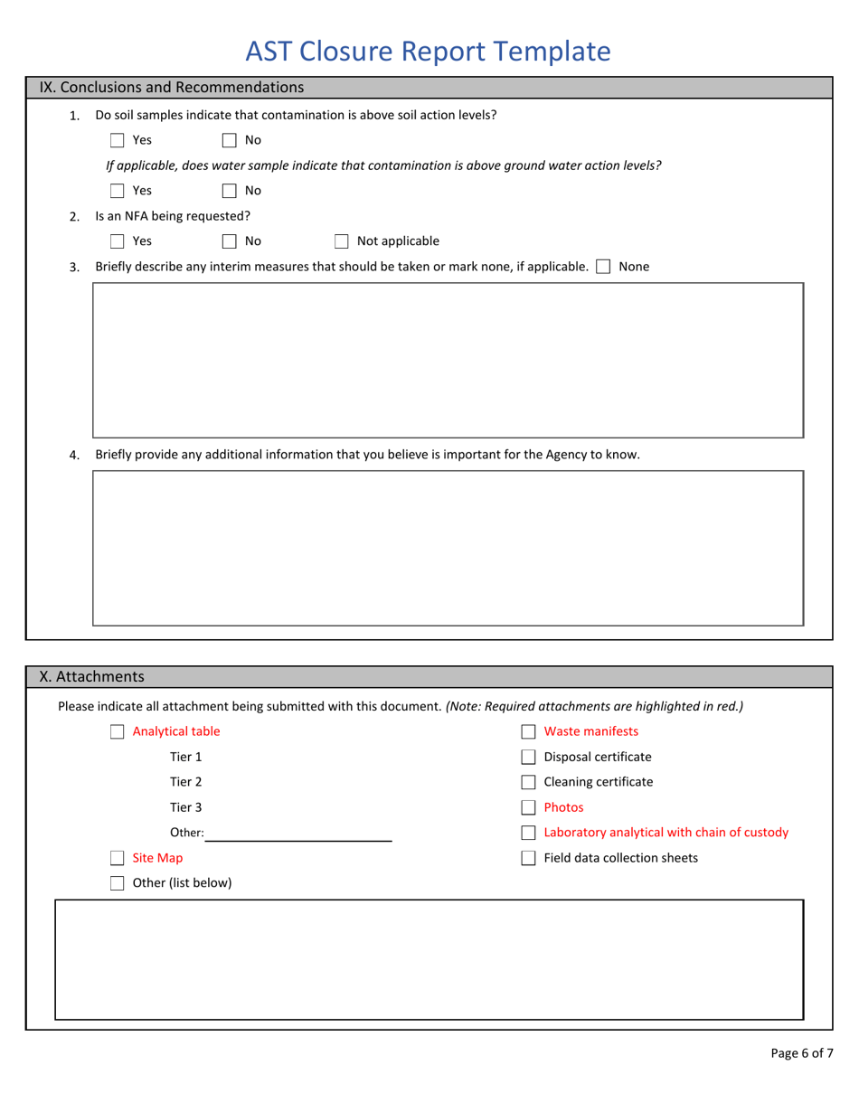 Appendix D-7 Ast Closure Report Template - West Virginia, Page 6