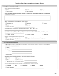 Appendix B-8 Free Product Recovery Attachment Sheet - West Virginia, Page 2