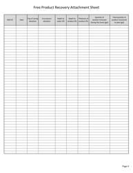 Appendix B-8 Free Product Recovery Attachment Sheet - West Virginia, Page 4