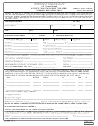 Form CG-3300 Application for Permit to Enter Cuban Territorial Seas