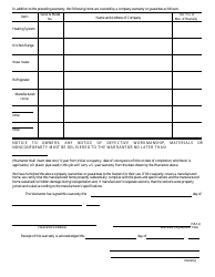 Form RD1924-19 Builder&#039;s Warranty, Page 2